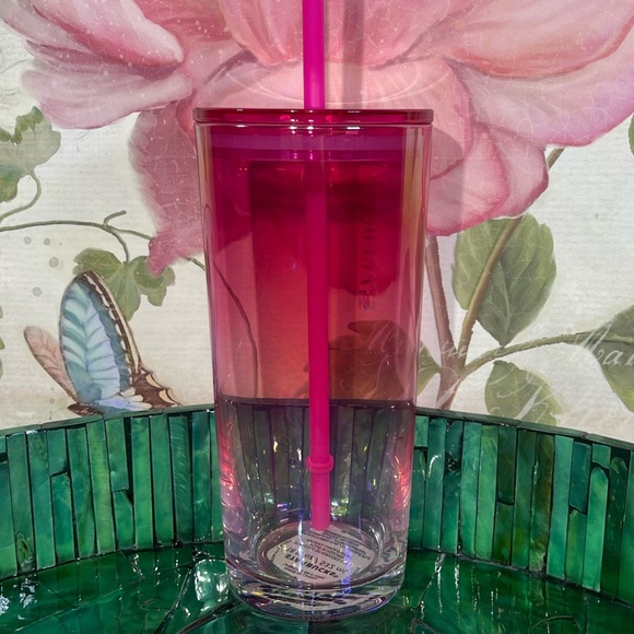 Starbucks 2023 Pink Peach Iridescent Gradient Ombre Glass Cold Cup Tumbler - Picture 3 of 3